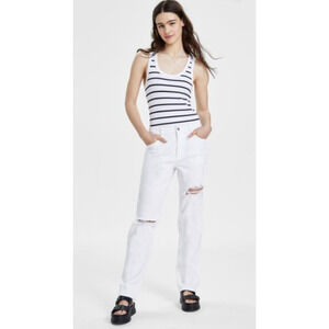 Tinseltown Relaxed Ripped Straight Leg Jeans